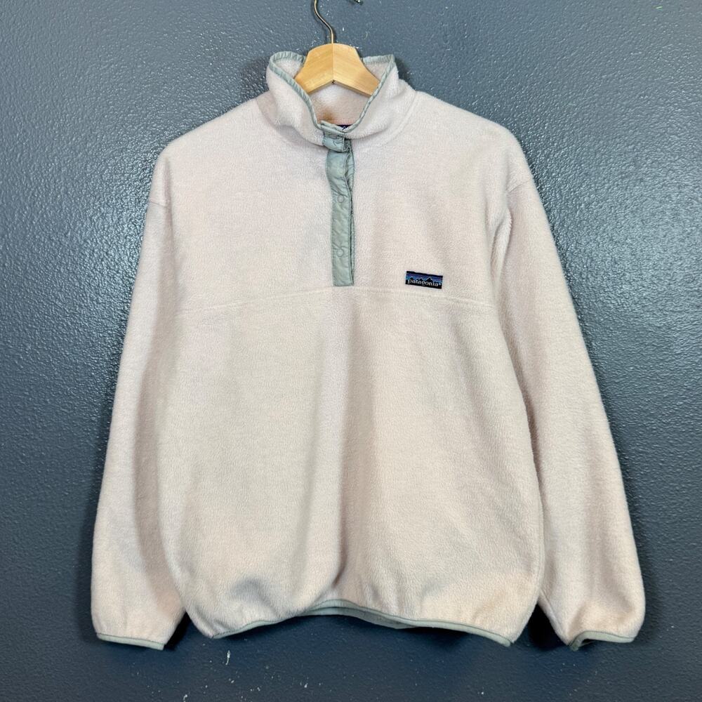 Patagonia 12 women’s pink snap-t vintage 90’s made in USA fleece pullover